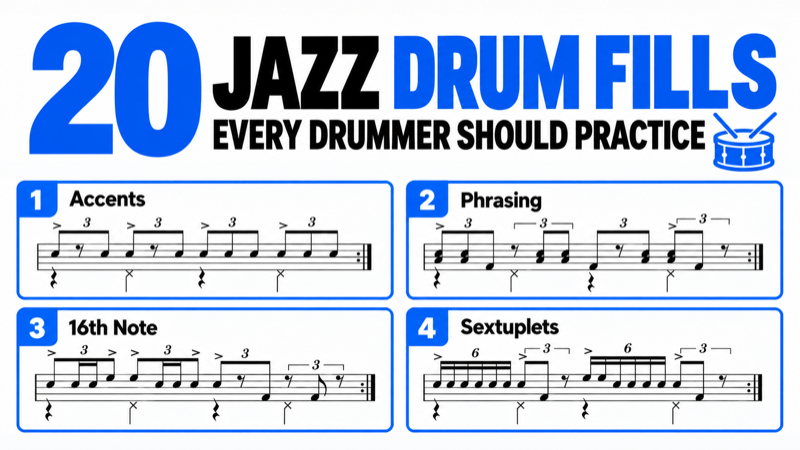 20 Jazz Drum Fills Every Drummer Should Practice – Accents, Phrasing & 16th Notes