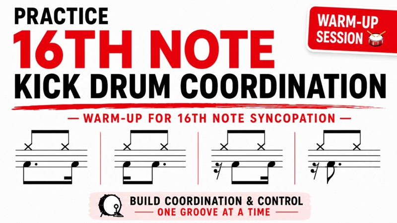 Kick Drum Coordination Warm-Up With 16th Note Syncopation